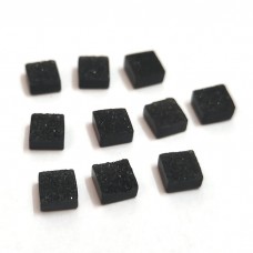 Black druzy 6x6mm square 1.45 cts